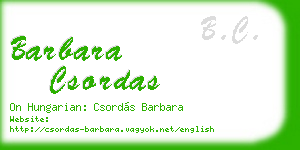 barbara csordas business card